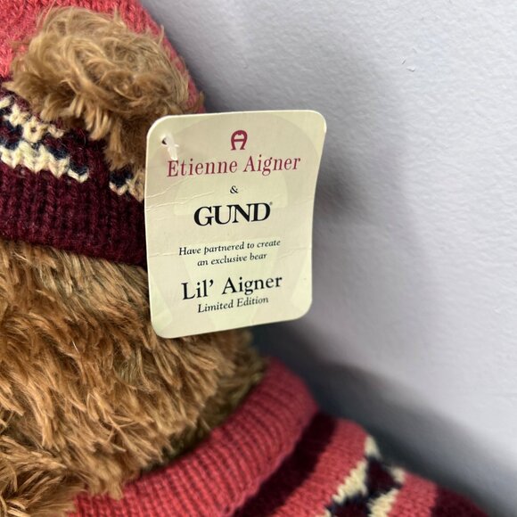 Etienne Aigner & GUND Lil Aigner Limited Edition Teddy Bear Sweater Hat Logo - Picture 3 of 14
